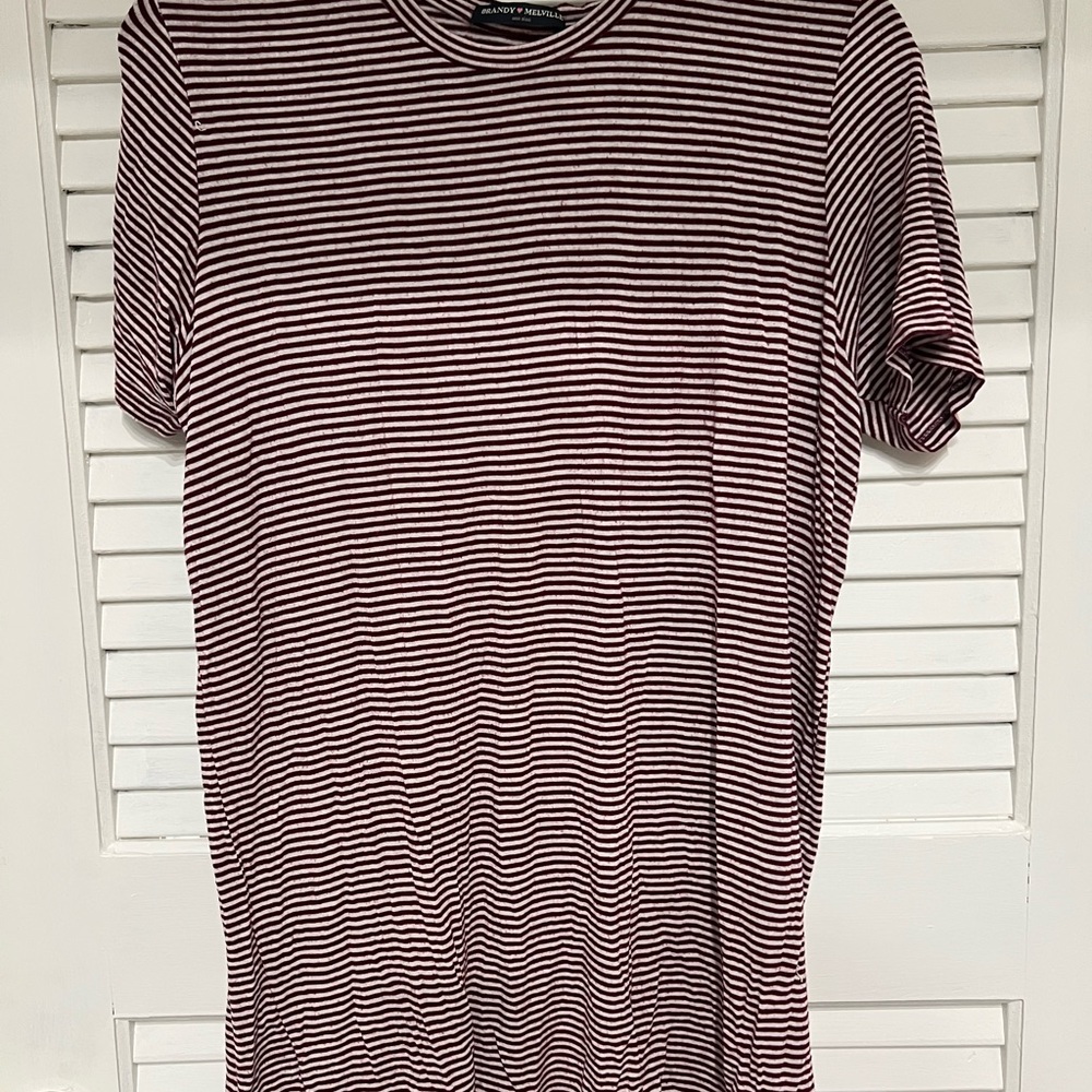 Brandy Melville t shirt dress striped red and white